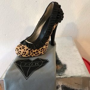 T.U.K. Leopard Ruffle Heart Heel 6
